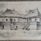 Casa romaneasca cu pridvor// desen in creion