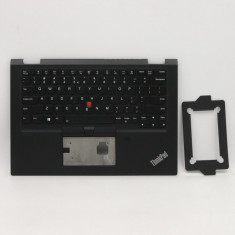 Carcasa superioara cu tastatura palmrest Laptop, Lenovo, ThinkPad X13 Yoga Gen 1 Type 20SX, 20SY, 5M10Y85810, 460.0JH08.0001, 46K.0JHCS.0011, iluminat