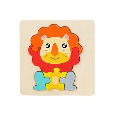 Puzzle Educaționale din lemn &ndash; Forme și Animale Leu