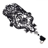 Bratara cu Inel, Dantela Neagra, Accesorii Deghizare Gothic, Oem