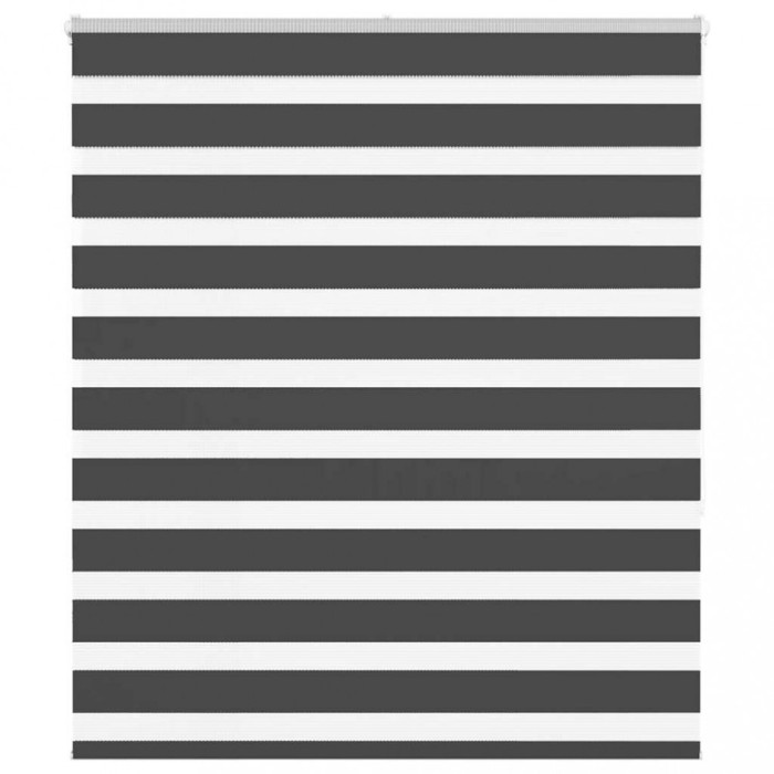 Jaluzea tip zebra neagră lățime țesătură 115,9 cm poliester