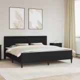 vidaXL Cadru de pat cu benzi LED Negru 200 x 200 cm Piele artificială 3415010