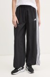 adidas pantaloni de trening Essentials femei, culoarea negru, cu imprimeu, JE1306