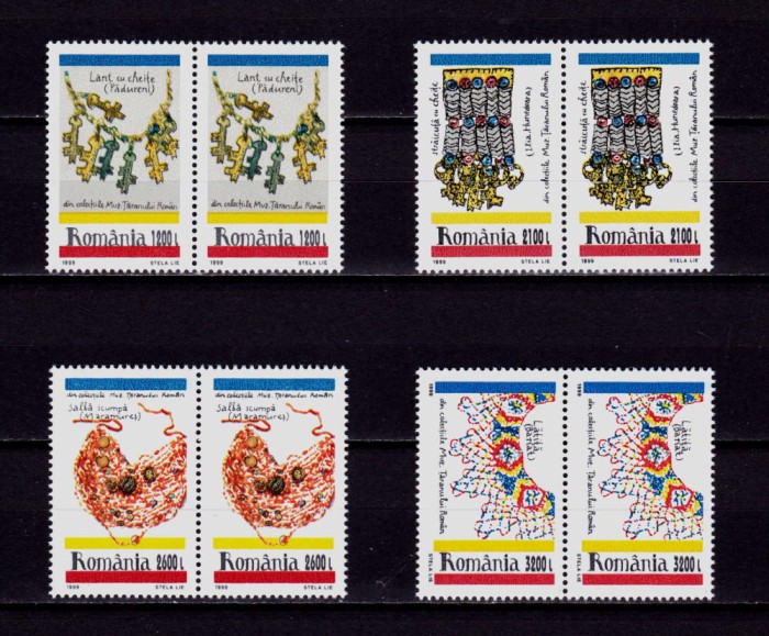 RO 1999 LP 1481 &quot;Vechi podoabe romanest &quot;, serie pereche ,MNH