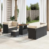 vidaXL Set de canapele pentru grădină 8 pcs Negru poliratan