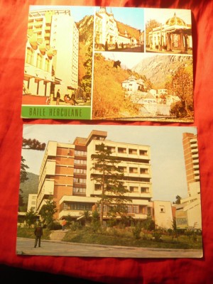 2 Ilustrate Baile Herculane circulate 1975 si 1986 ,Ed.OSEDT foto