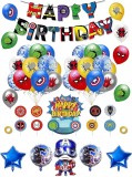 Set aniversar pentru copii Smileh, latex/folie, multicolor, 33 piese