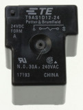 24VDC 30A-240VAC RELEU, 1 CONTACT NORMAL T9AS1D12-24 TE CONNECTIVITY