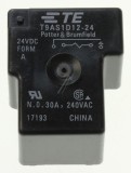 24VDC 30A-240VAC RELEU, 1 CONTACT NORMAL T9AS1D12-24 TE CONNECTIVITY