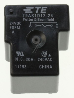 24VDC 30A-240VAC RELEU, 1 CONTACT NORMAL T9AS1D12-24 TE CONNECTIVITY foto