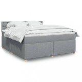 VidaXL Pat continental, gri deschis, 180x200 cm, material textil