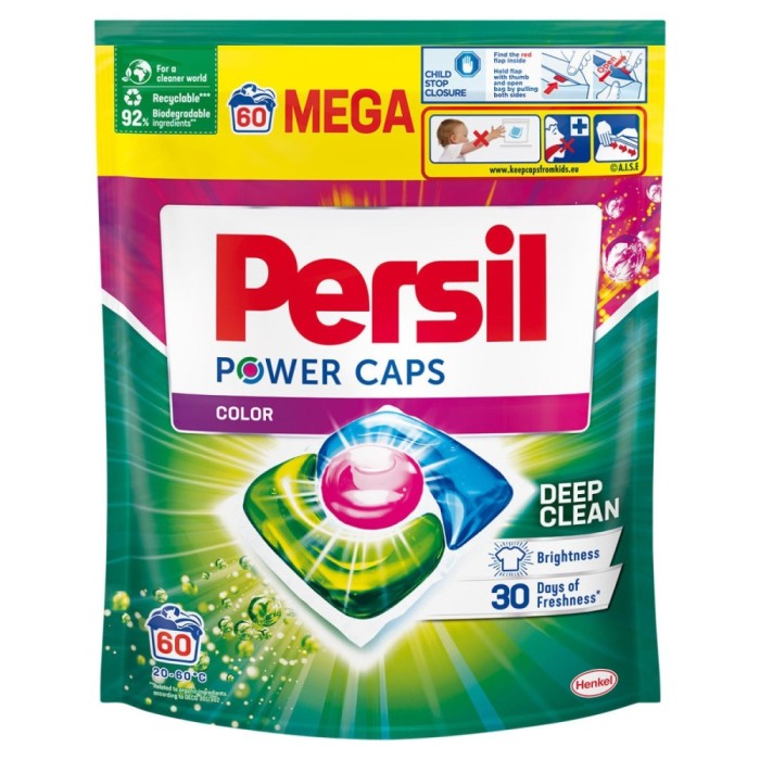 Detergent de rufe, capsule, Persil Power Caps Color, 60 de spalari