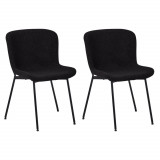 Set of 2 Black Dining Chairs Teddy