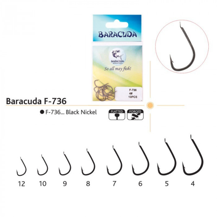 Set ace/carlige Baracuda F-736, 10 buc/plic