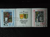 DDR-Targul Leipzig-serie completa triptic -stampilate, Stampilat
