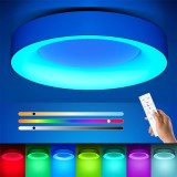 Lampă LED de tavan Matane cu schimbare de culoare RGB, lampă de tavan dimabilă cu telecomandă, lămpi de 24W 3000K-6500K pentru camera tinerilor, livin