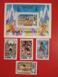 CONGO, SPORT MOSCOVA - COLIȚĂ + SERIE COMPLETĂ MNH, Nestampilat