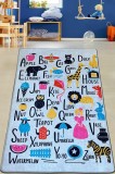 Cumpara ieftin Covor de Copii Literele Fericite, Multicolor, 80x120 cm