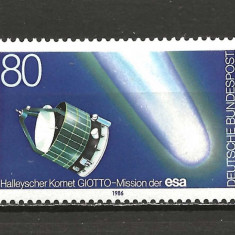 GERMANIA 1986 ASTRONOMIE , COMETA HALEY , MISIUNEA GIOTTO ,TIMBRU NESTAMPILAT