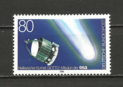 GERMANIA 1986 ASTRONOMIE , COMETA HALEY , MISIUNEA GIOTTO ,TIMBRU NESTAMPILAT foto