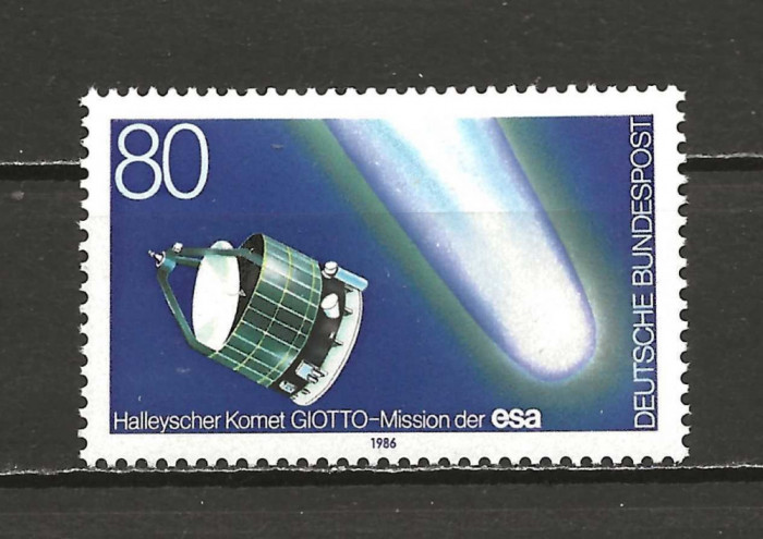 GERMANIA 1986 ASTRONOMIE , COMETA HALEY , MISIUNEA GIOTTO ,TIMBRU NESTAMPILAT