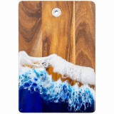 Tocator Ocean Wave, lemn Acacia, Rasina Epoxidica Lucrat Manual, SELERIS&reg;, Taiat/Servit, Dreptunghi