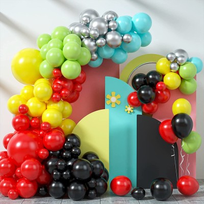 Set Format din 109 Baloane Decorative TrendiShop&amp;reg; Pentru Evenimente, Calitate Premium, Material Latex, Dimensiuni de 45cm, 30cm, 25cm, 13cm, Profesion foto