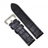 Curea de ceas Robusta din Piele Naturala - Culoare Neagra, Imprimeu Crocodil - 24mm - WZ4023, Time Veranda