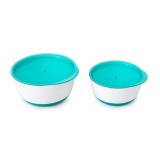 Set 2 Boluri Alimentare cu Capac Teal 200 &amp; 360 ml