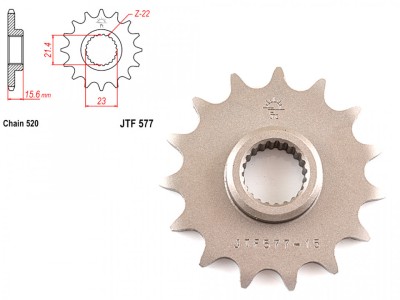 Pinion transmisie fata 520/15T, JTF577 foto