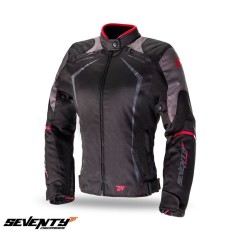 Geaca (jacheta) motociclete femei Racing Seventy vara/iarna model SD-JR49 culoare: negru/rosu