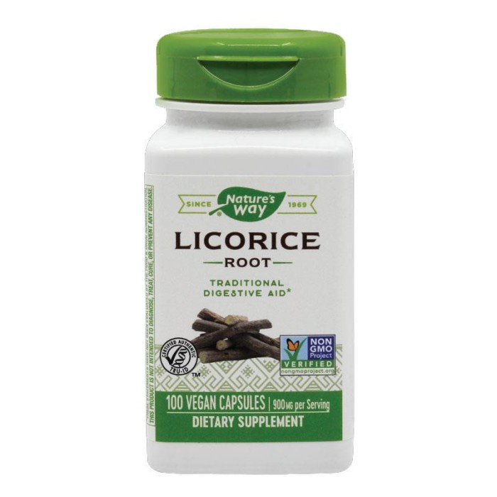 Supliment Alimentar Licorice 450mg Nature&#039;s Way Secom 100cps