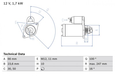 BOSCH 0 986 024 030 starter foto