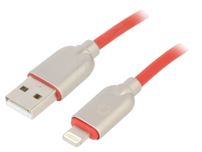 Cablu USB Apple Lightning 2m Roșu
