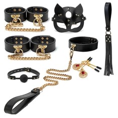 Set BDSM Deluxe 7 Piese, Negru, Guilty Toys