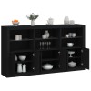 Servantă cu lumini LED, negru, 181,5x37x100 cm