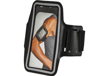 Husa universala protectie telefon, cu buzunar pentru chei, montare pe brat, culoare negru foto