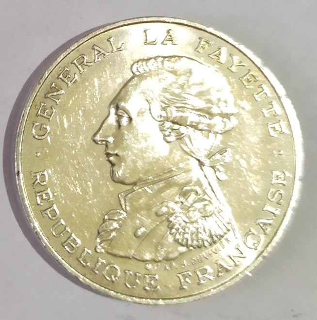 FRANTA 100 FRANCI 1987 GENERAL LA FAYETTE ARGINT XF