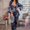 L834-44 Set 3 piese pijama casual din material satinat
