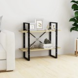 Cumpara ieftin Bibliotecă cu 2 rafturi, stejar sonoma, 80x30x70 cm, PAL