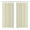 Draperii micro-satin cu bride, 140 x 245 cm, crem, 2 buc., vidaXL