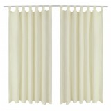 Draperii micro-satin cu bride, 140 x 225 cm, crem, 2 buc., vidaXL
