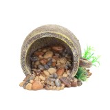Decor Pentru Acvariu, Sofia CONCEPT&reg;, Ulcica cu Pietre si Plante, L12xW12xH9 cm