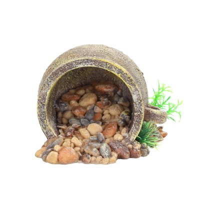 Decor Pentru Acvariu, Sofia CONCEPT&amp;reg;, Ulcica cu Pietre si Plante, L12xW12xH9 cm foto