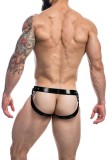 Chiloti C4M-Desire Jockstrap, Black Leatherette, XL, Negru, Cut4men