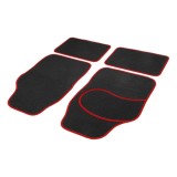 Set covorașe auto textile universale Carguard 64 x 44 cm | 44 x 29 cm - negru - roșu