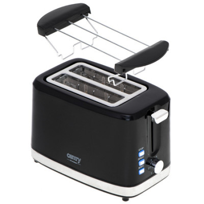 Toaster Camry cu 6 niveluri de rumenire, 900 W, functie reincalzire, Negru foto