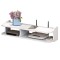 Suport pentru router si accesorii, dimensiuni 50 x 20 cm, cu 2 compartimente, montare pe perete, din PVC, finisaj mat, alb