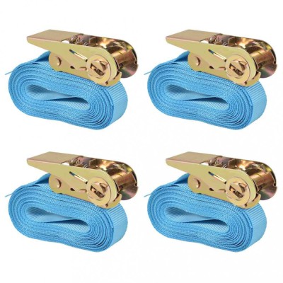 Chingi fixare cu clichet 4 buc, 0,8 tone, 6 m x 25 mm, albastru foto