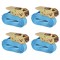 vidaXL Chingi fixare cu clichet 4 buc, 0,8 tone, 6 m x 25 mm, albastru